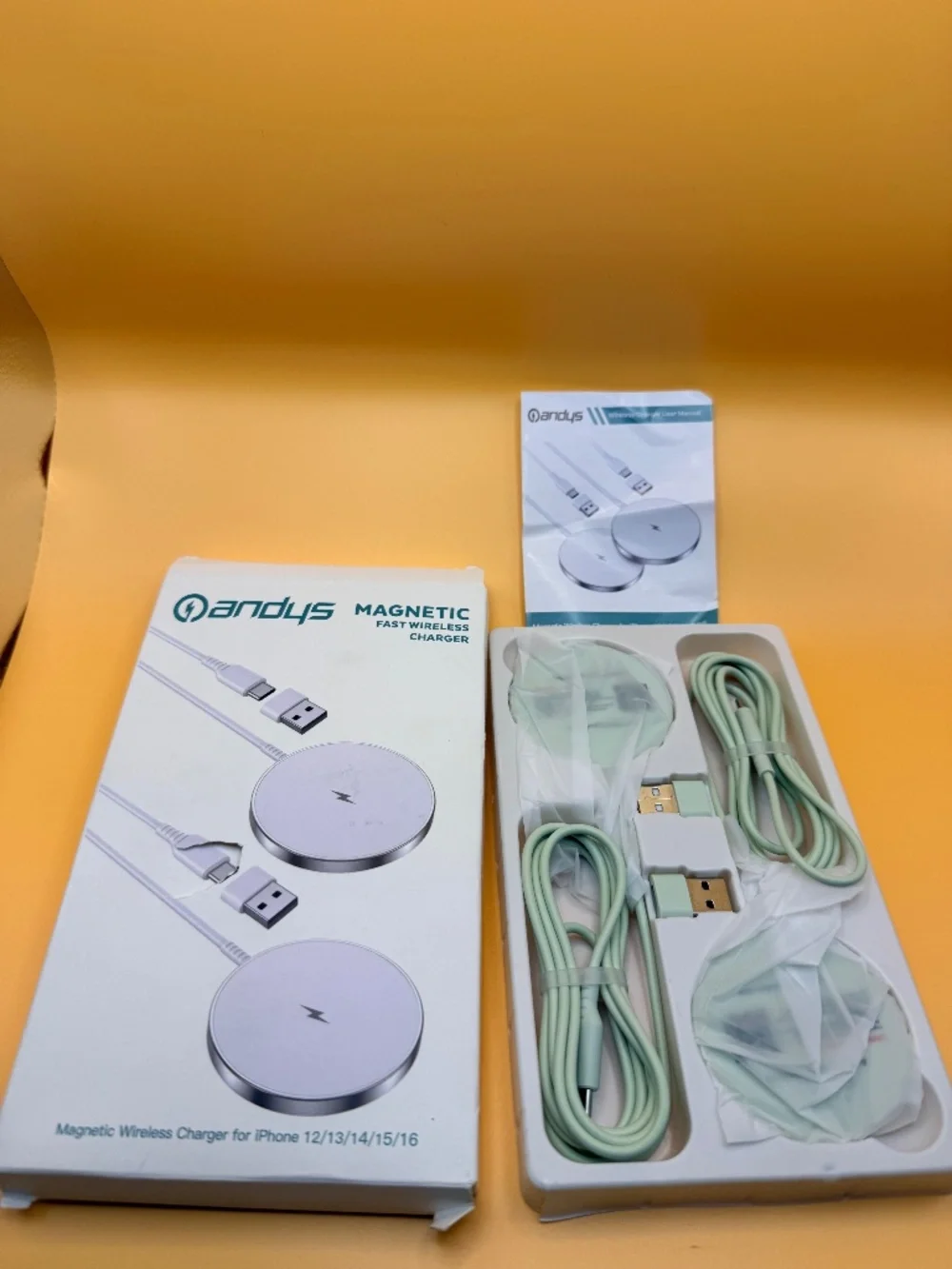 Qandys 2 Pack Magnetic Wireless Chargers for iPhone 12-16